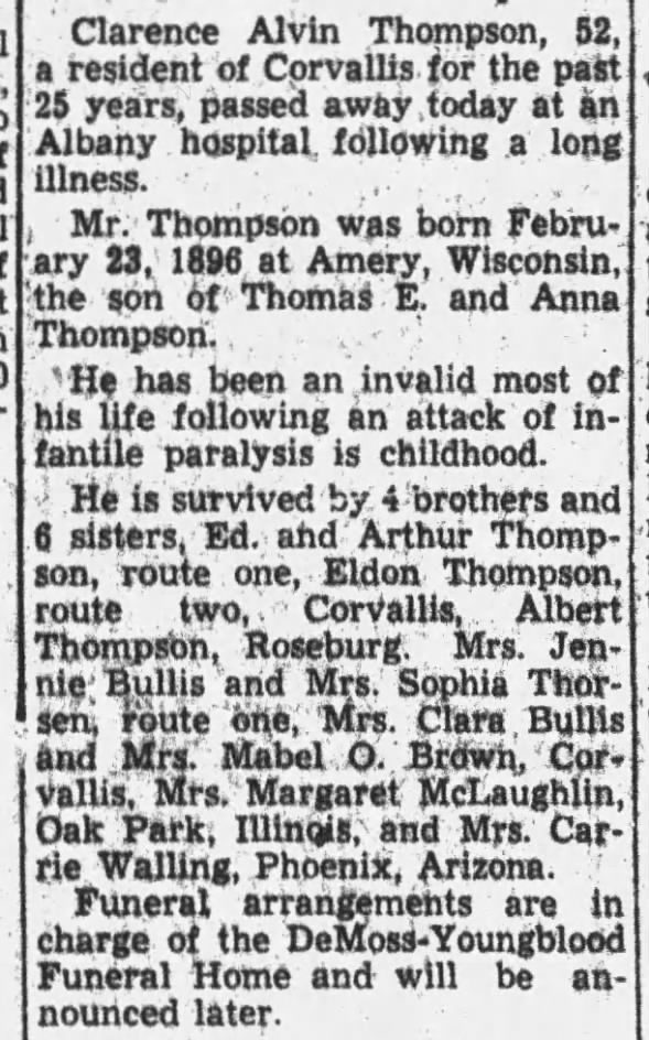 Clipping from Corvallis Gazette-Times